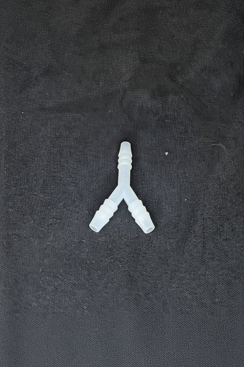 Plastic Y Fitting for Jr Dragster, Mini Drag Bike, and Go Kart Engine